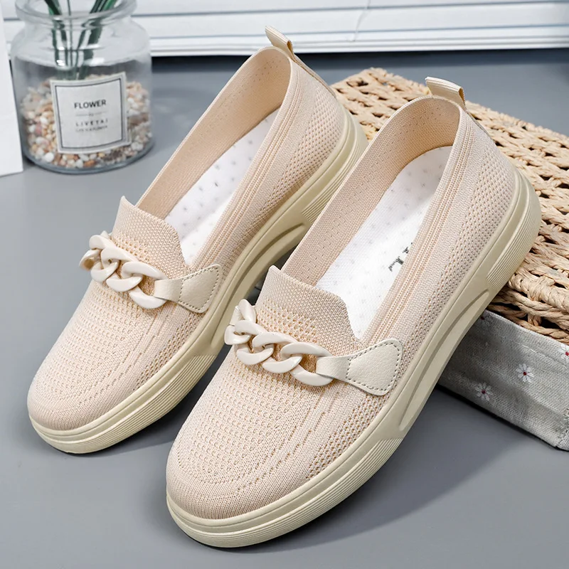 

Women's Sneakers Flat Slip on Shoes Femael 2023 New Casual Loafers Walking Shoes Ladies Outdoor Mesh Soft Bottom Moccassin Shoes