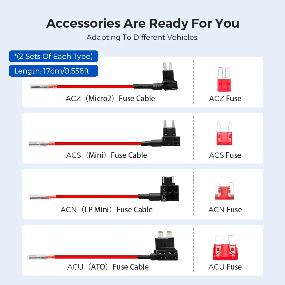 AZDOME JYX02 Car DVR Record Hardwire Kit For M550 Low Vol Protection Mini USB Port 12V-24V in 5V2.5A out
