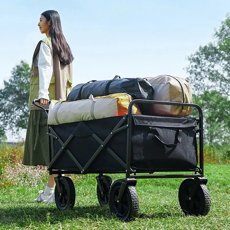 Heavy Duty Large Capacity Folding Utility Wagon for Shopping Beach Garden 6