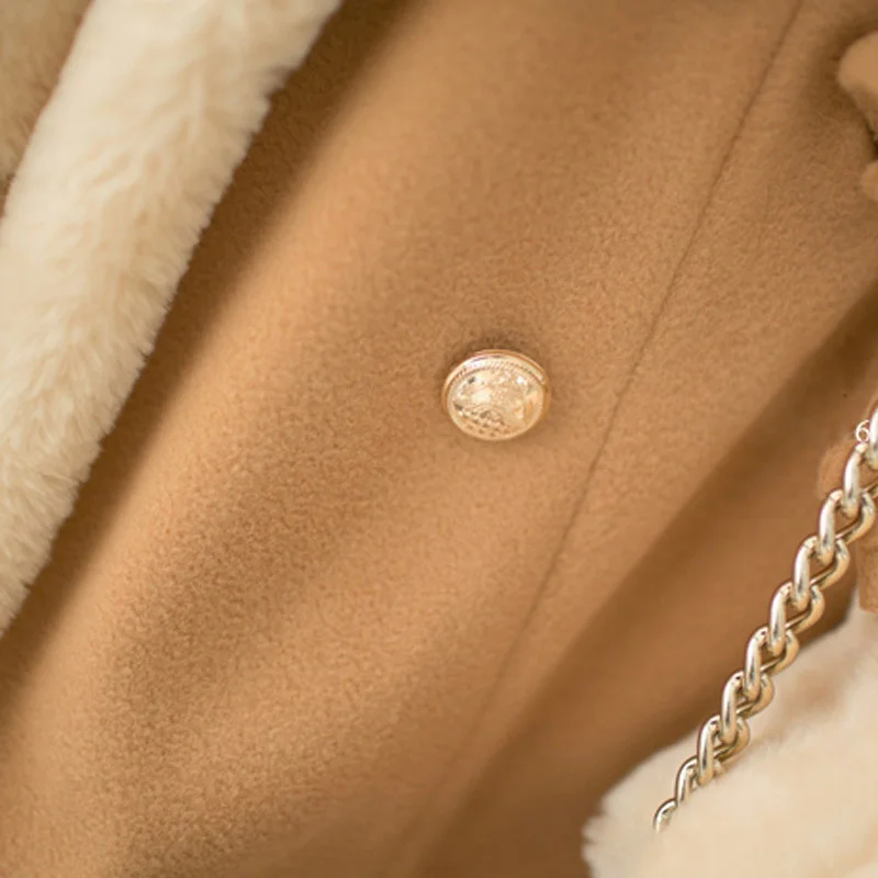 سميكة جاكيتات للنساء عادية الصلبة ضئيلة مزدوجة الص...