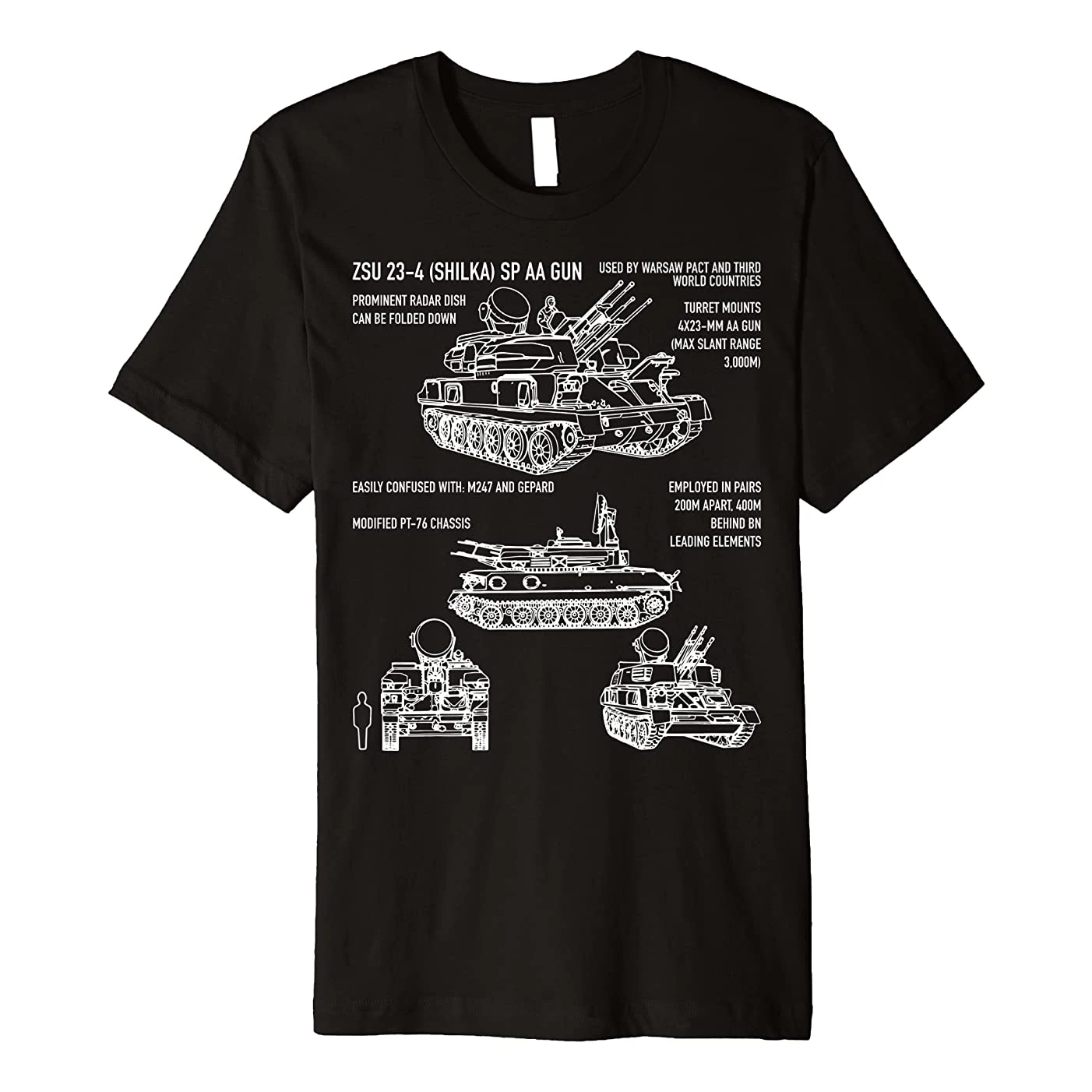 

Zsu 23 Shilka Russian Self-propelled Anti-aircraft Gun T Shirt. New 100% Cotton Short Sleeve O-Neck Casual T-shirt Size S-3XL