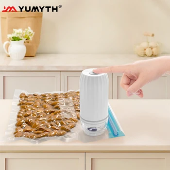 YUMYTH 진공기 펌프 휴대용 미니 핸드헬드 진공 기계, 식품 보관 수비디 가방 배터리 구동 전기 펌프 T308