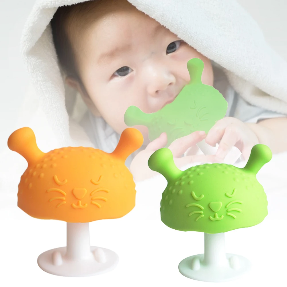 

1pc Baby Teether Toy Baby Boy & Girl Teething Toys Silicone Baby Sore Gum Sore Gum BPA Free Teething Mushroom Toy
