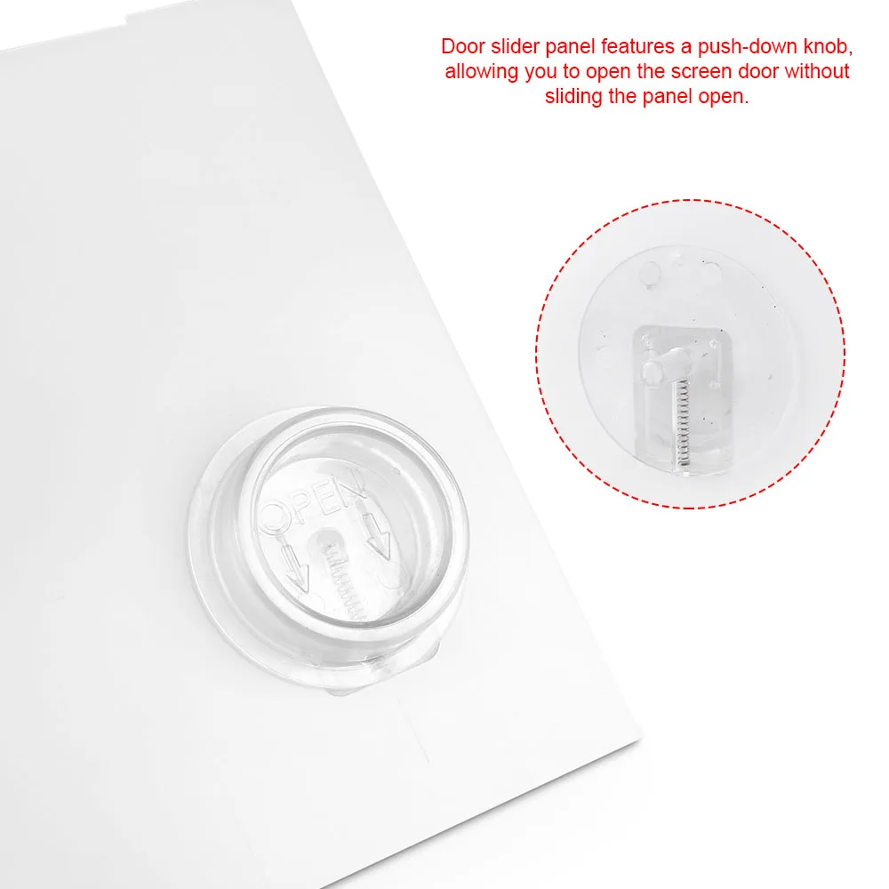 Replacement RV Screen Door Slider Panel Plastic with Push-Down Knob Opener