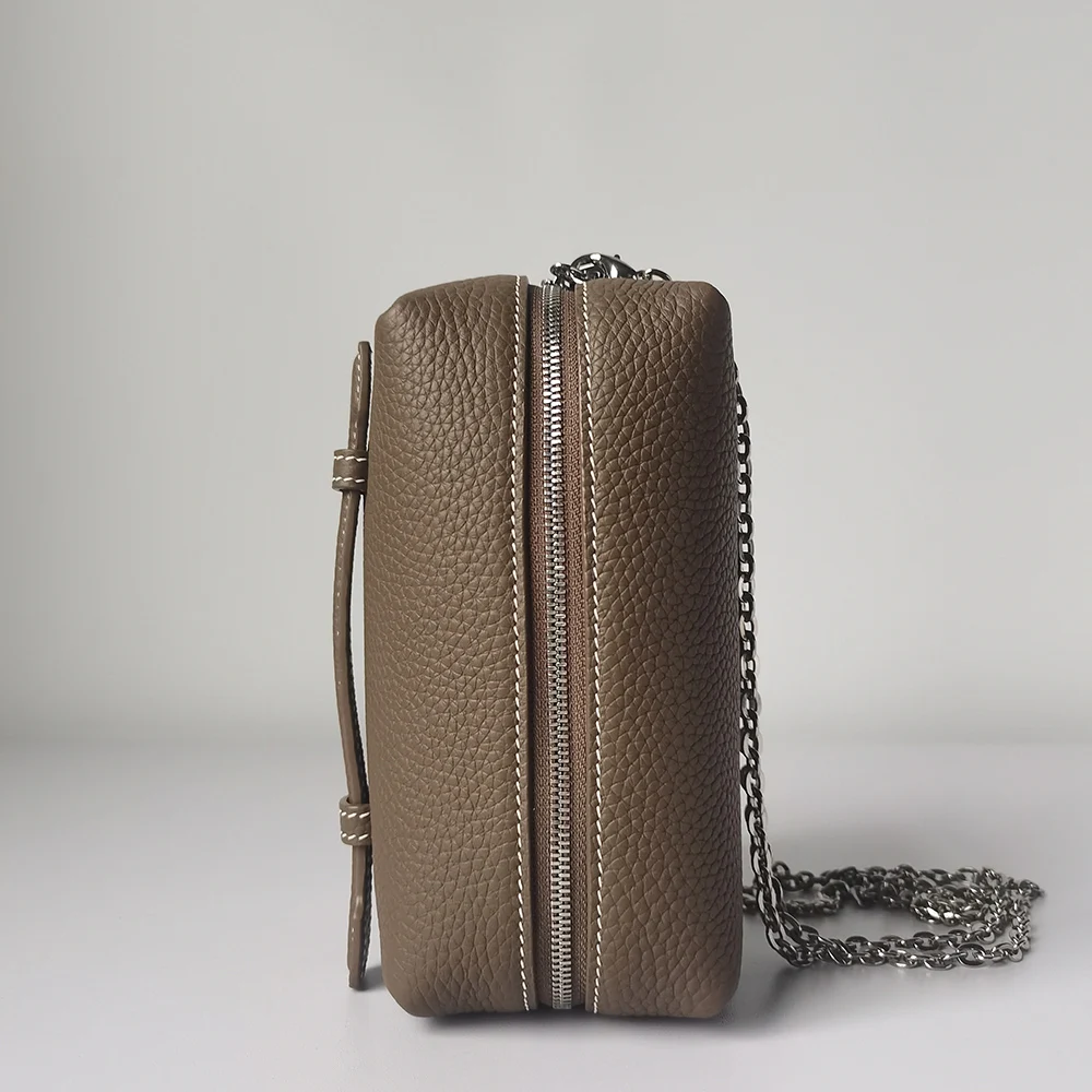 Kosmetiktasche aus echtem Leder, tragbarer Reise-Organizer, Make-up-Tasche für Telefon, Toilettenartikel, Aufbewahrung, Rindsleder, Make-up-Tasche für Damen – Detail 9