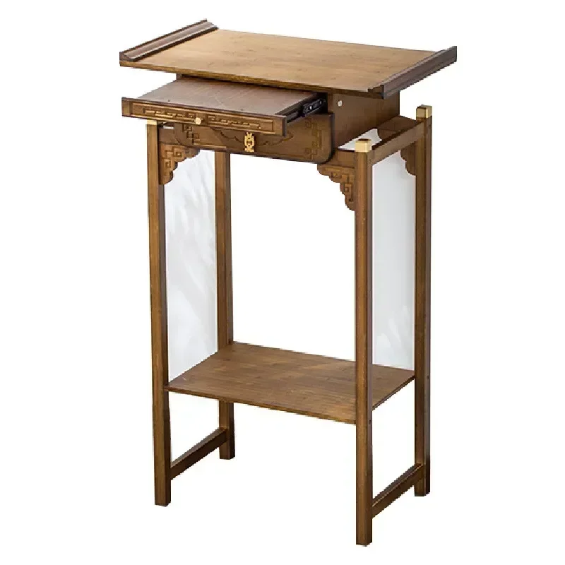 *Traditional Chinese Bamboo Side Table Natural Hall Coffee Desk Expandable Incense Buddha Table Elegant Living Room Furnishing