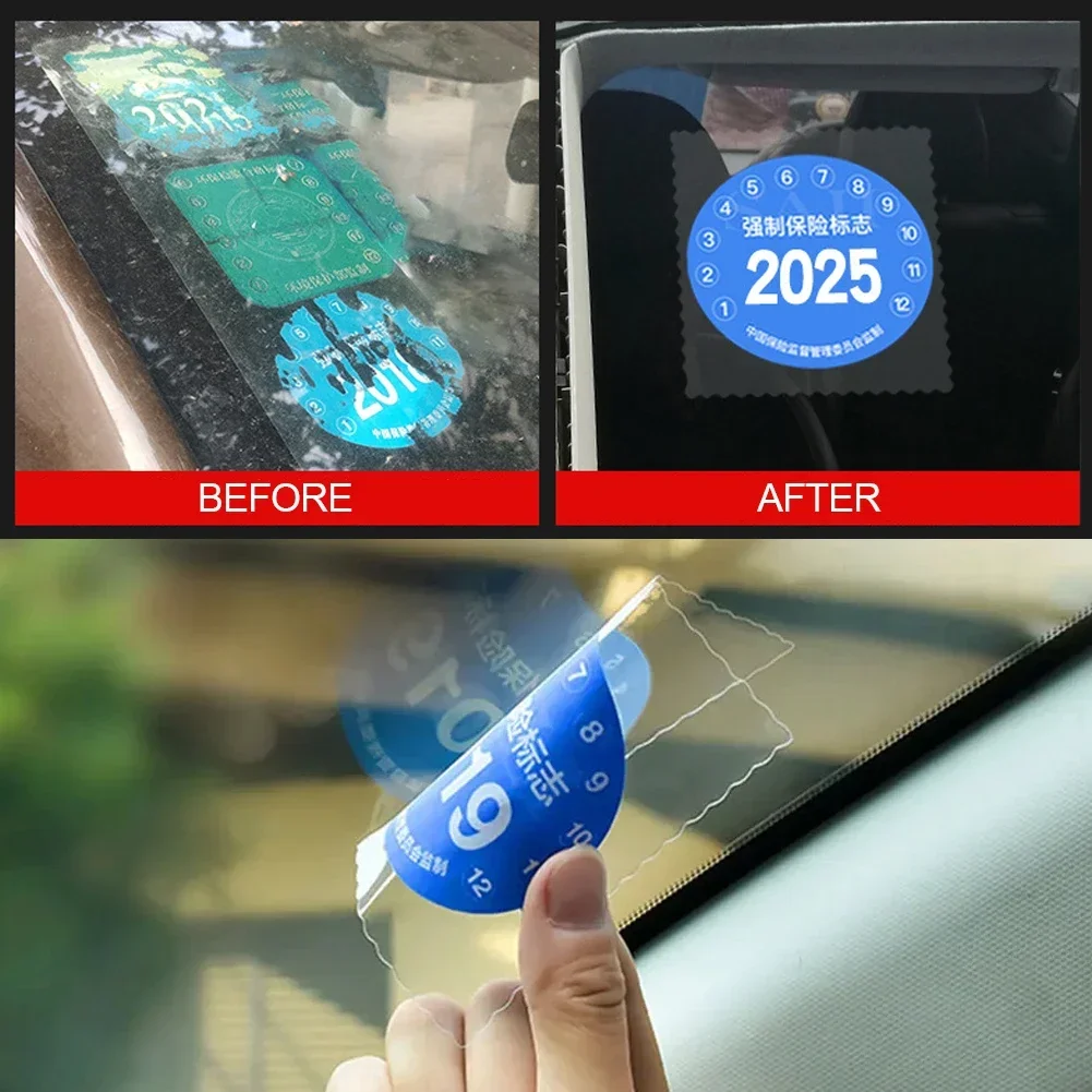 Car Tax Disc Holders Auto Insurance Stickers Tear-free Bag Annual Inspection Bag Exterior Accessories Windshield ESD Sticker 3x car accessories,car sticker