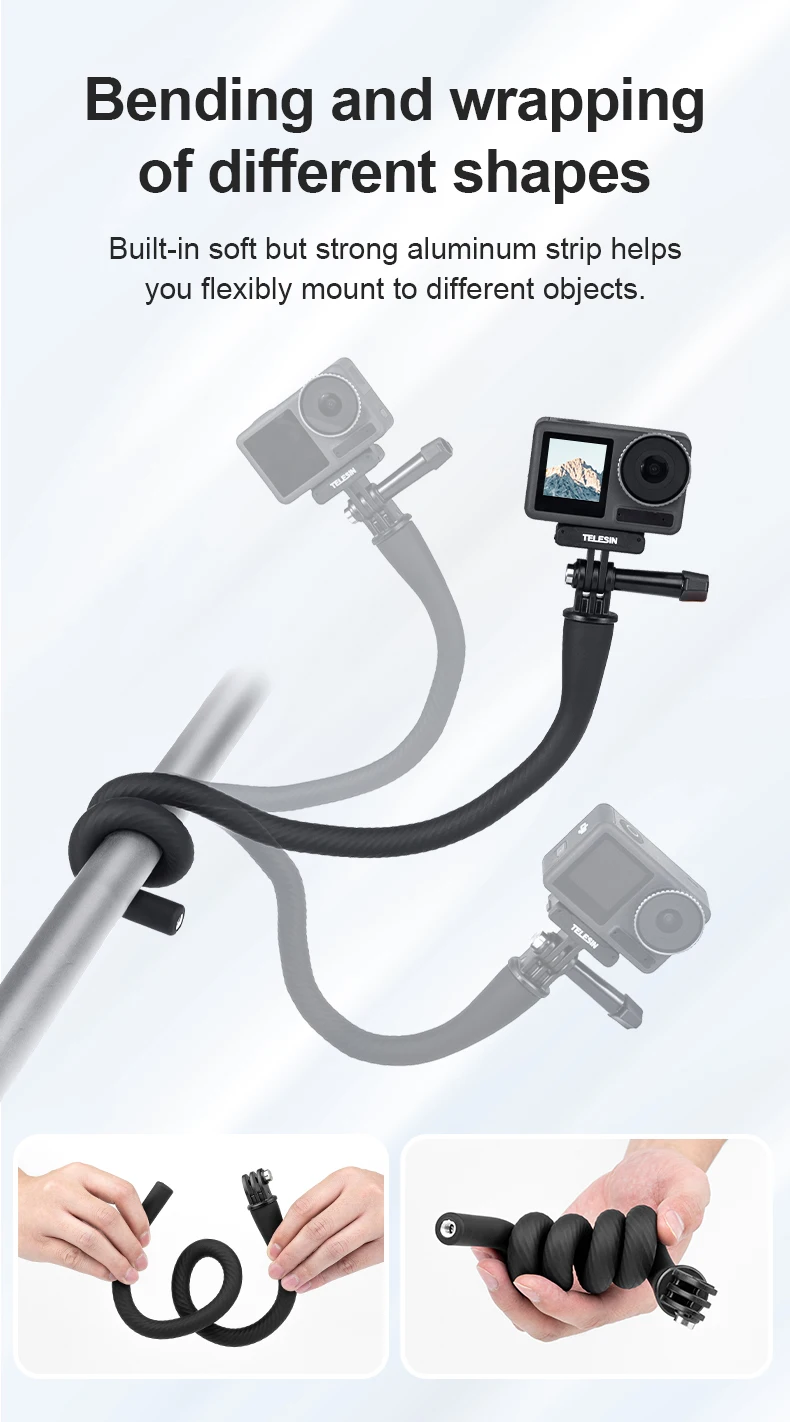 TELESIN Action Camera Mount For Gopro Insta360 Action Mini Camera Octopus Tripo