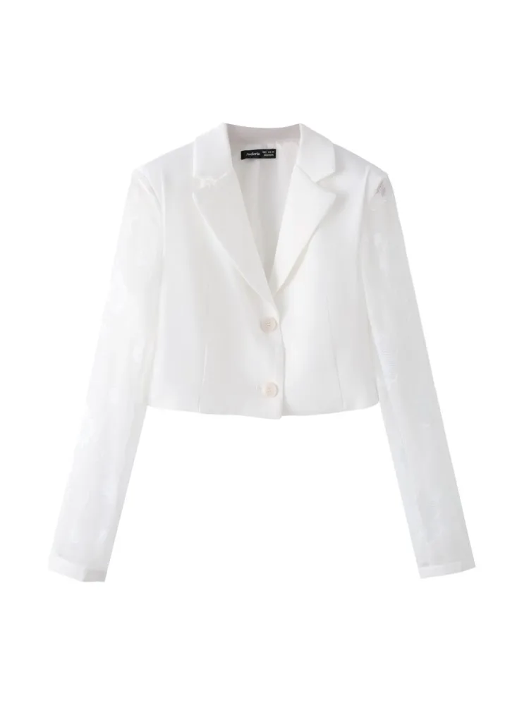 سترة نسائية من قماش الجاكار الرقيق من TRAF ROBE Y2...