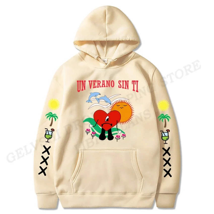 

Bad Bunny Hoodie Men Fashion Coat Letter Print Hoodies Kids Hip Hop Hoodie Women Sweatshirt Coat Rap Sweat Autumn Winter Clothes