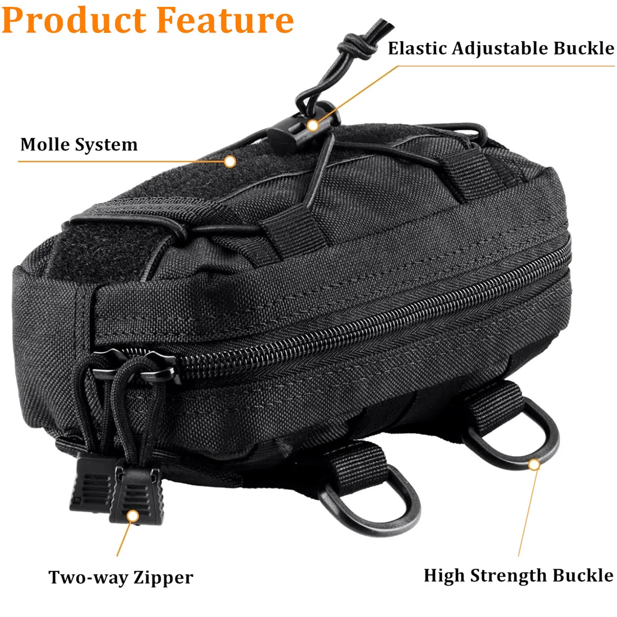 Compact 1000D Nylon Molle Pouch Tactical Admin EDC Gear Utility Pouch Waist Bags for Small Tool Horizontal Modular Organization 6