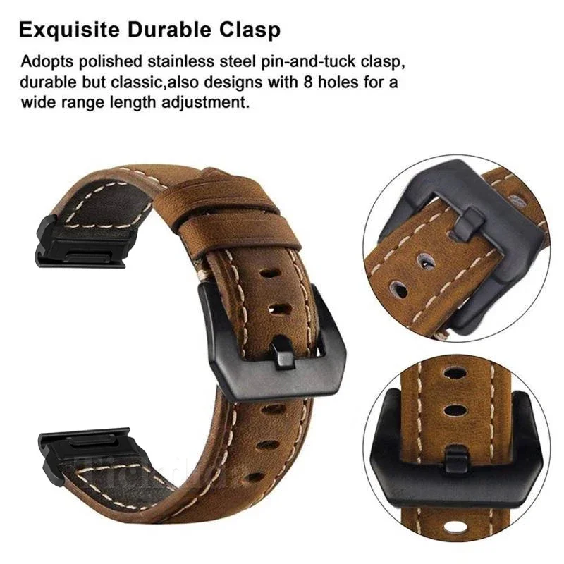 Premium Genuine Leather Calfskin Watch Strap - Quickfit Adjustable Strap