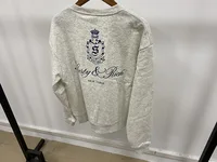 Women's Grey and Navy Sweatshirt cotton crew neck long sleeve relaxed fit autumn winter sweatshirt female winter clothes women - Image 4