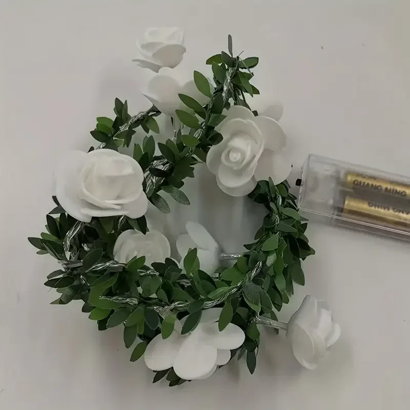 1PC 10 LED 장미 꽃 문자열 조명 배터리 구동 꽃 장미 밤 램프 결혼식 발렌타인 데이 파티 갈 랜드 장식