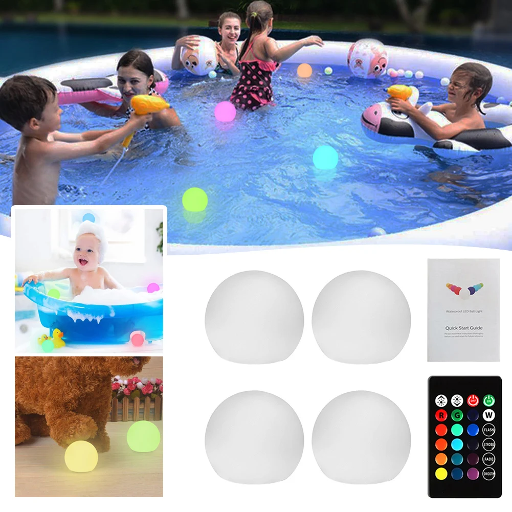 

Remote Control Pool Floating Ball Light Sturdy Waterproof Globes Lamp For Outdoor Garden