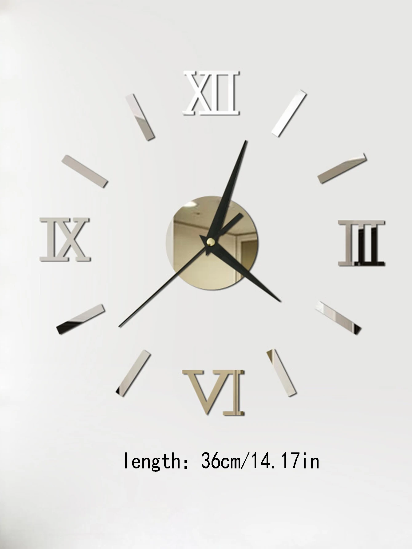 3D Roman numerals acrylic mirror wall clock stickers DIY quartz clock watch home decoration living room