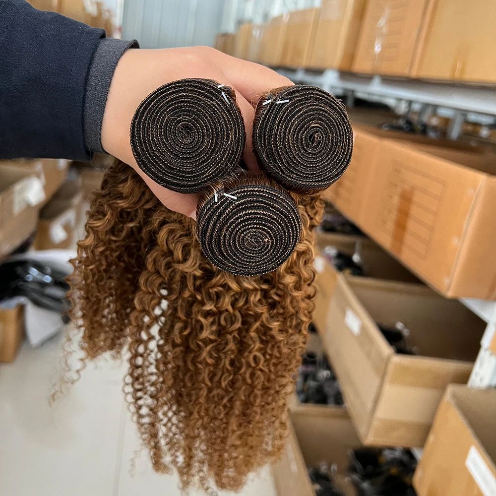 #30 Brown Kinky Curly Bundles 12A Burmese Curly Bundles 100% Human Hair Pixie Curls Raw Hair Bundles Unprocessed Human hair Deal 2