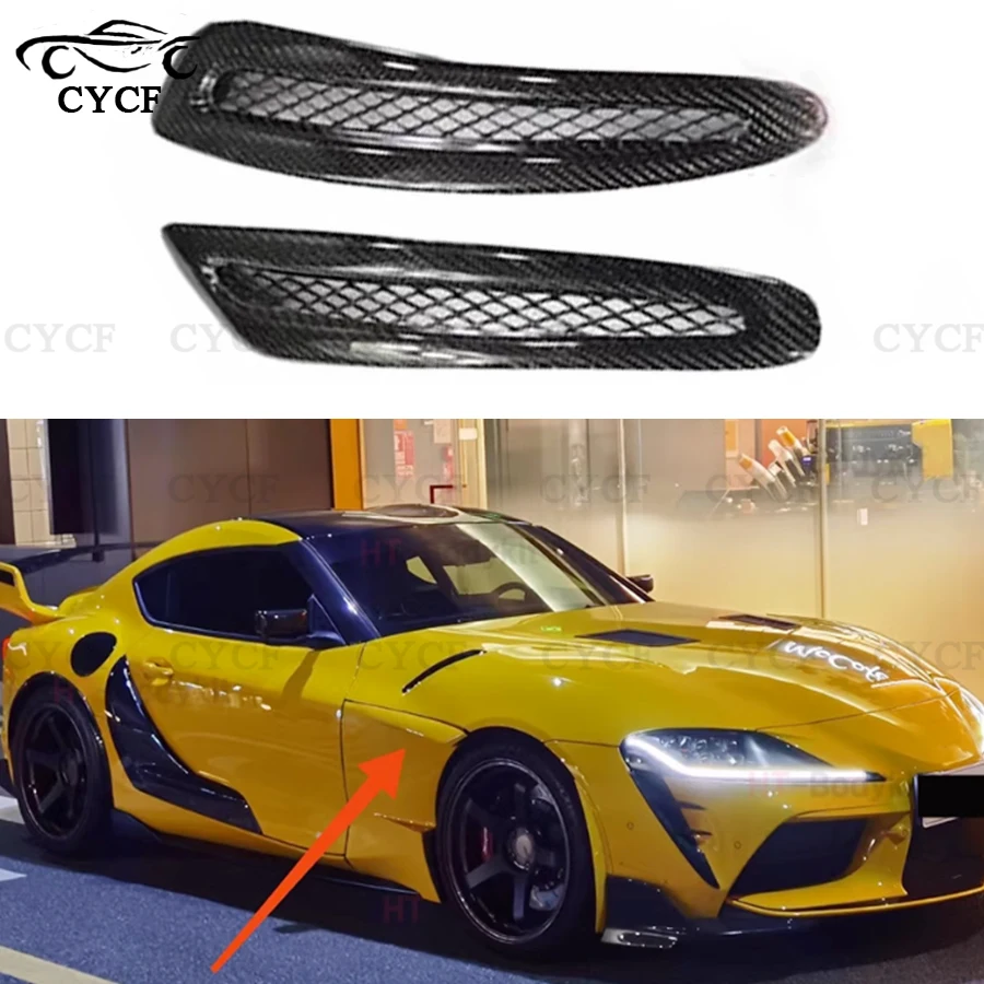 

For Toyota Supra A90 A91 Carbon Fiber Air Vents Car Hood Decorative Air Intake Vent Decorative Cover Accessories
