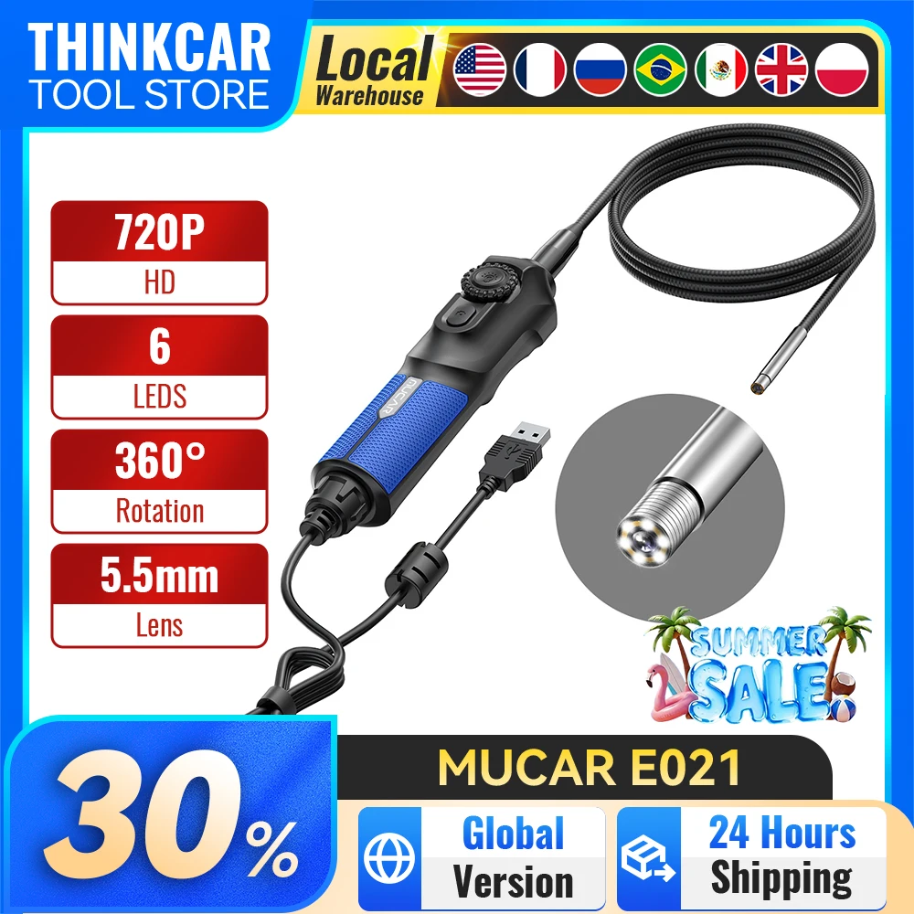 MUCAR E021 USB 비디오 스코프 내시경 1.2M 자동차 검사 미러 Muc..