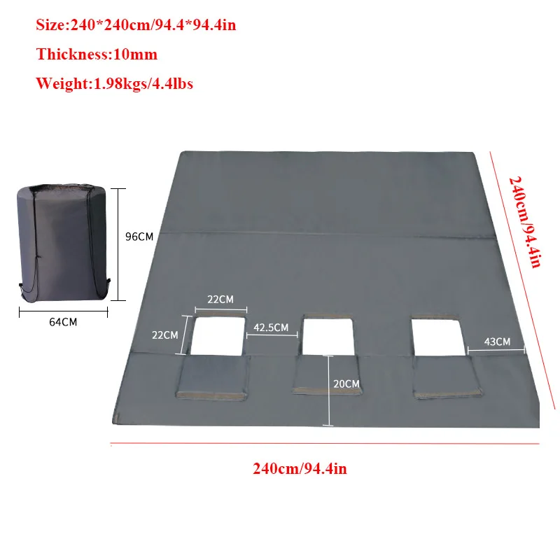 Thickened Pearl Cotton Waterproof and Moisture-proof Ice Fishing Mat with 3holes Keep Warm Foldable Cold Resistant multisize 2