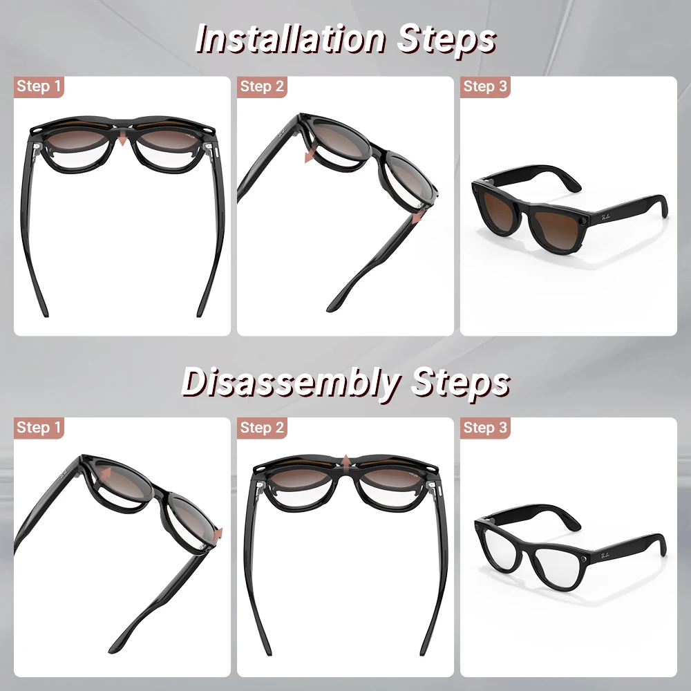 HiBLOKS For Skyler RW4010/RW4014 (Gen 2) Smart Glasses Clip UV Protection Sungl