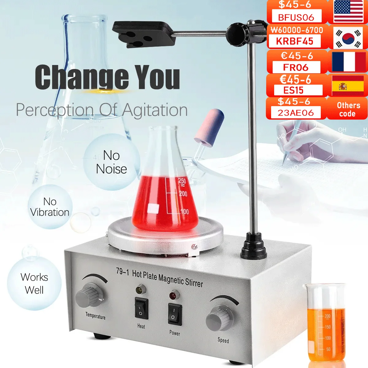 110/220V Heating Magnetic Stirrer 79-1 Lab Heating Dual Control Mixer For Stirring 250W 1000ml Hot Plate Magnetic Stirrer Mixer
