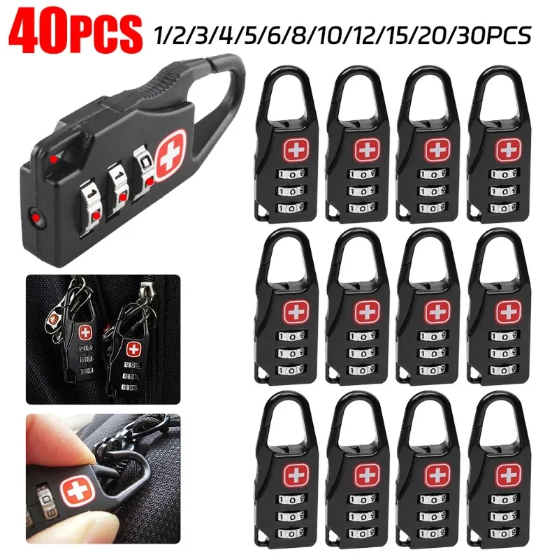 40-1PCS 미니 보안 세관 자물쇠 조합 코드 번호 자물쇠 패드락 비밀번호 자물쇠 여행가방 서랍 캐비닛 수하물 지퍼용