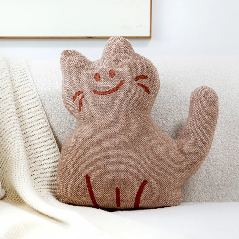 45cm Kawaii Cat Plush Toy Soft Stuffed Simple Ins Style Animal Pillow Doll Christmas Gift for Children Home Decoration