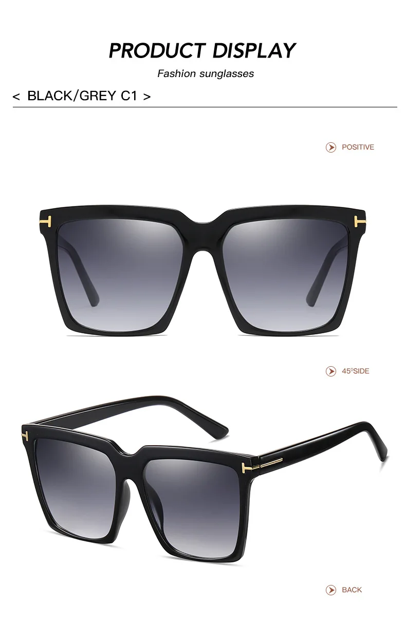 New Large Frame Square Sunglasses Women Decorative Rice Nail Fashion Sun Glasses Men Outdoor Driving Eyewear UV400 Oculos De Sol