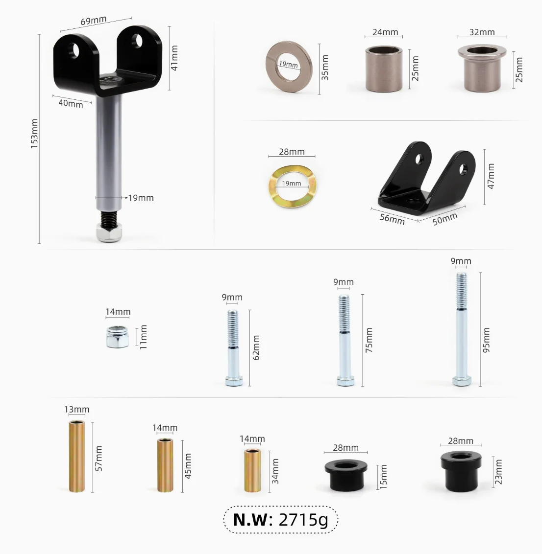Golf Cart Accessories Club Car DS Front and Rear End Repair Bushing Kit ...