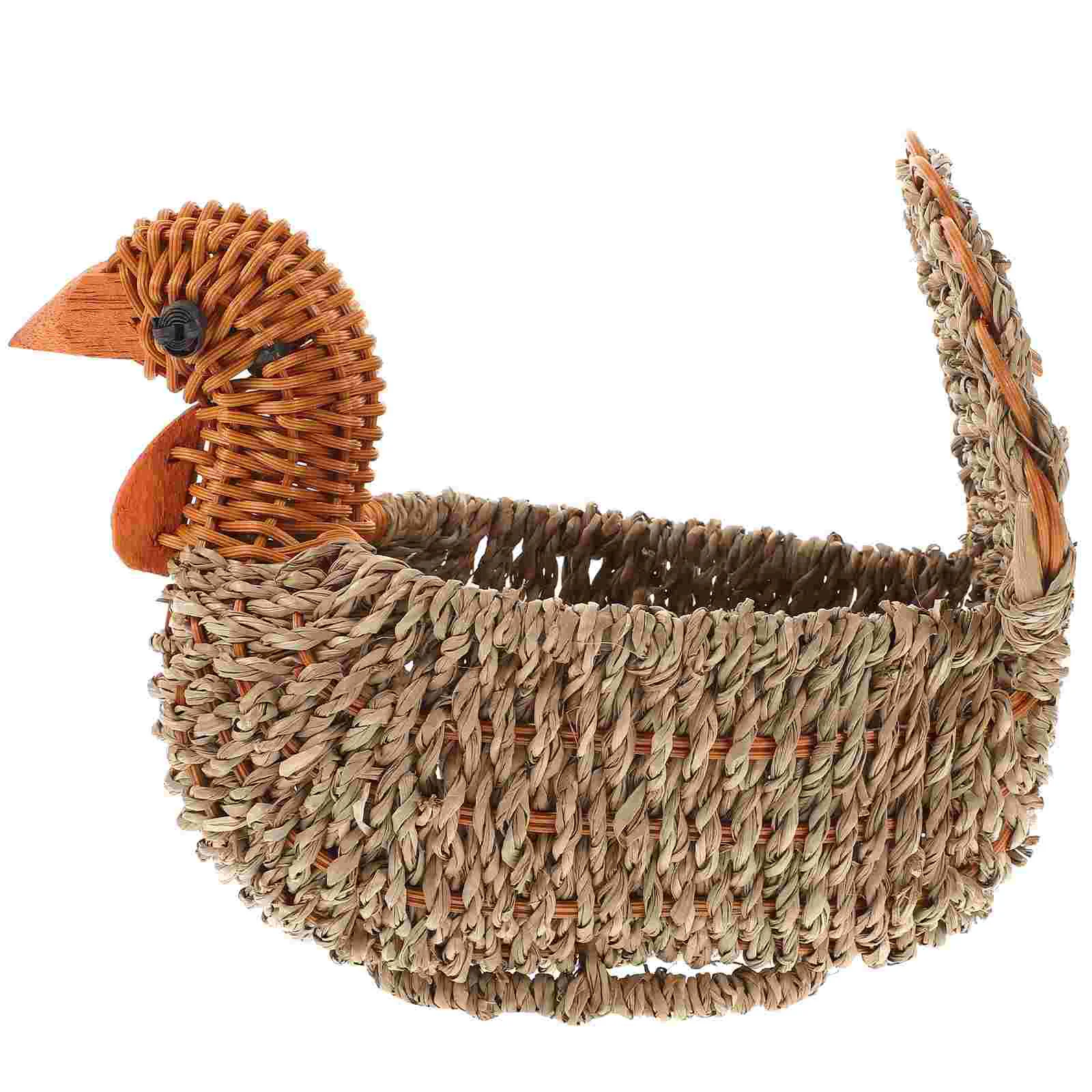 

Laundry Baskets Turkey Shape Storage Basket Debris Multifunctional Handmade Woven Fruit Straw Practical Home Uses Toy