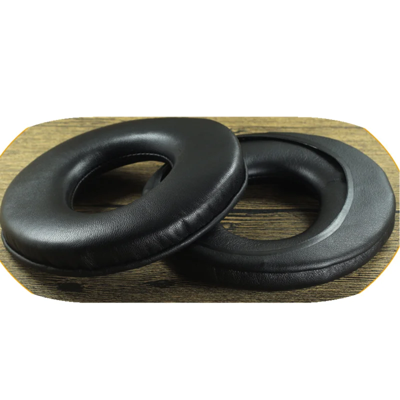 Replacement 1 Pair Sheepskin Protein Leather 115X110MM Ear Pads For MDR-CD750 CD1000 CD2000 CD3000 Headphones Earmuffs black