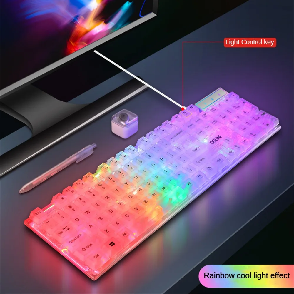 게임용 키보드 패션 멋진 엔지니어링 디자인 사일런트 RGB 키보드, 유선 키보드, 컬러블록 키캡 키보드