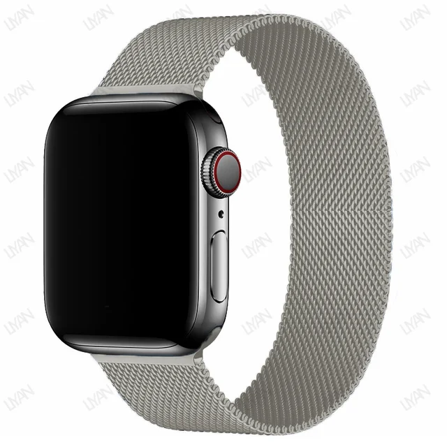 Magnetic Loop Strap For Apple watch Band 45mm 41mm 44mm 40mm 42mm 38mm Stainless steel correa bracelet iWatch serie 3 7 5 6 se 3 Light Gray 23