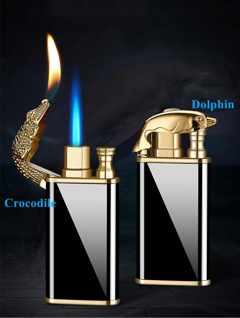 Description Picture 5 of itemCreative Dragon Double Fire Lighter Jet Flame Open Fire Conversion Windproof Gas Lighter Smoking Personalized Gift For Boyfriend