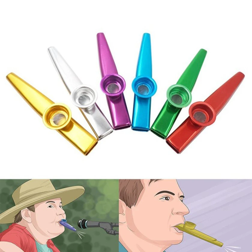 Metal Kazoo Harmonica Mouth Flute Kids Party Gift Musical Instrument