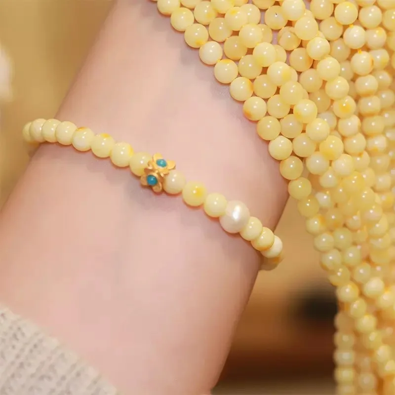 

Busy Picking Flowers Turquoise Natural Beeswax Bracelet