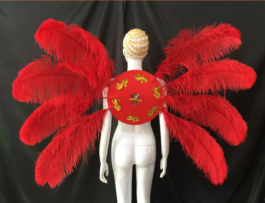 

25Pcs Red High Quality Ostrich Feather Plumages 70-75cm Super Long Feathers Wedding Centerpiece for Table Festival Decoration