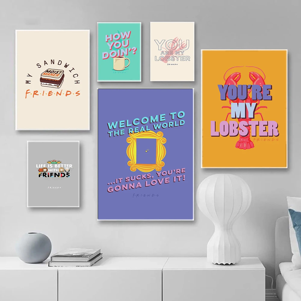 

Nordic Cartoon Marco Friends illustrations TV Show Accessories Pizza Poster Wall Art Canvas Painting Pictures For Home Decor