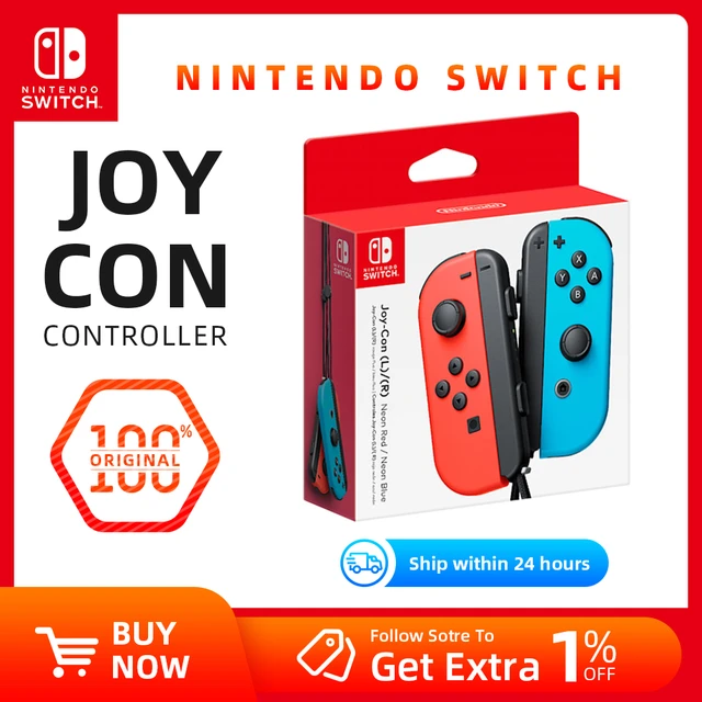 Nintendo Switch L/R Joy-Cons, Neon Red/Neon Blue