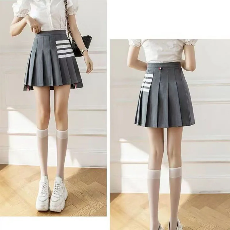 

Golf Outdoor Korean Women High Waist Show Thin JK Black Gray Pleated Skirt a-word Skirt Women Anti-bare Half-length Skirt S-XXL