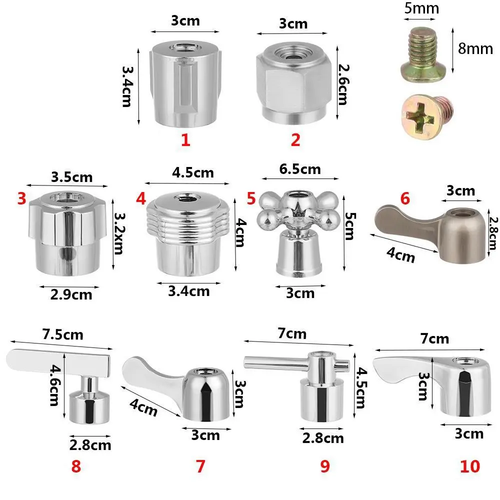 1Pcs Bathroom Replacement Faucet Handle Chrome Plated Taps Accessories Cartridge Spool Faucet Single Metal Lever Handle