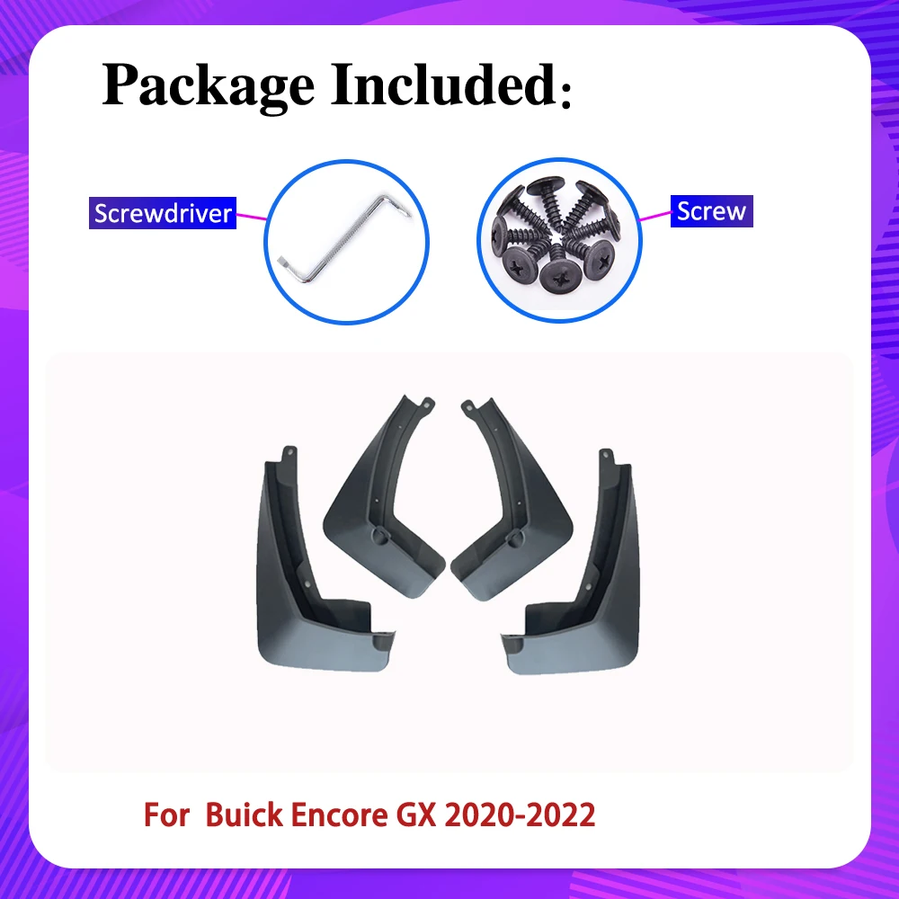 Motoforti Spritzschutz-Set Für Buick Encore GX 2019-2020 – Vordere & Hintere Schutzbleche, Montagezubehör