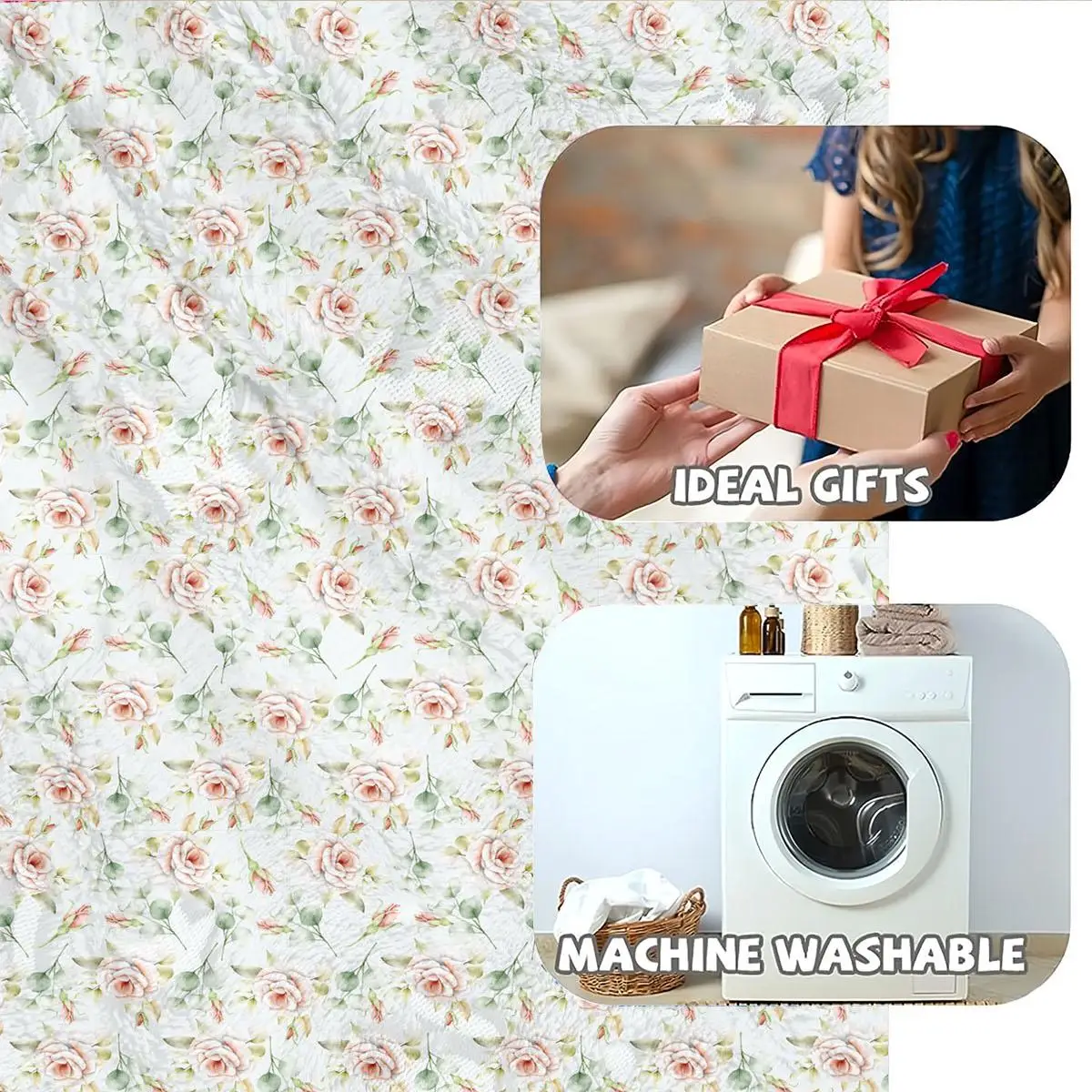SRH Classical-design flannel, elegant patterns, heat-retaining. Bedroom Hanukkah elder gift. 5