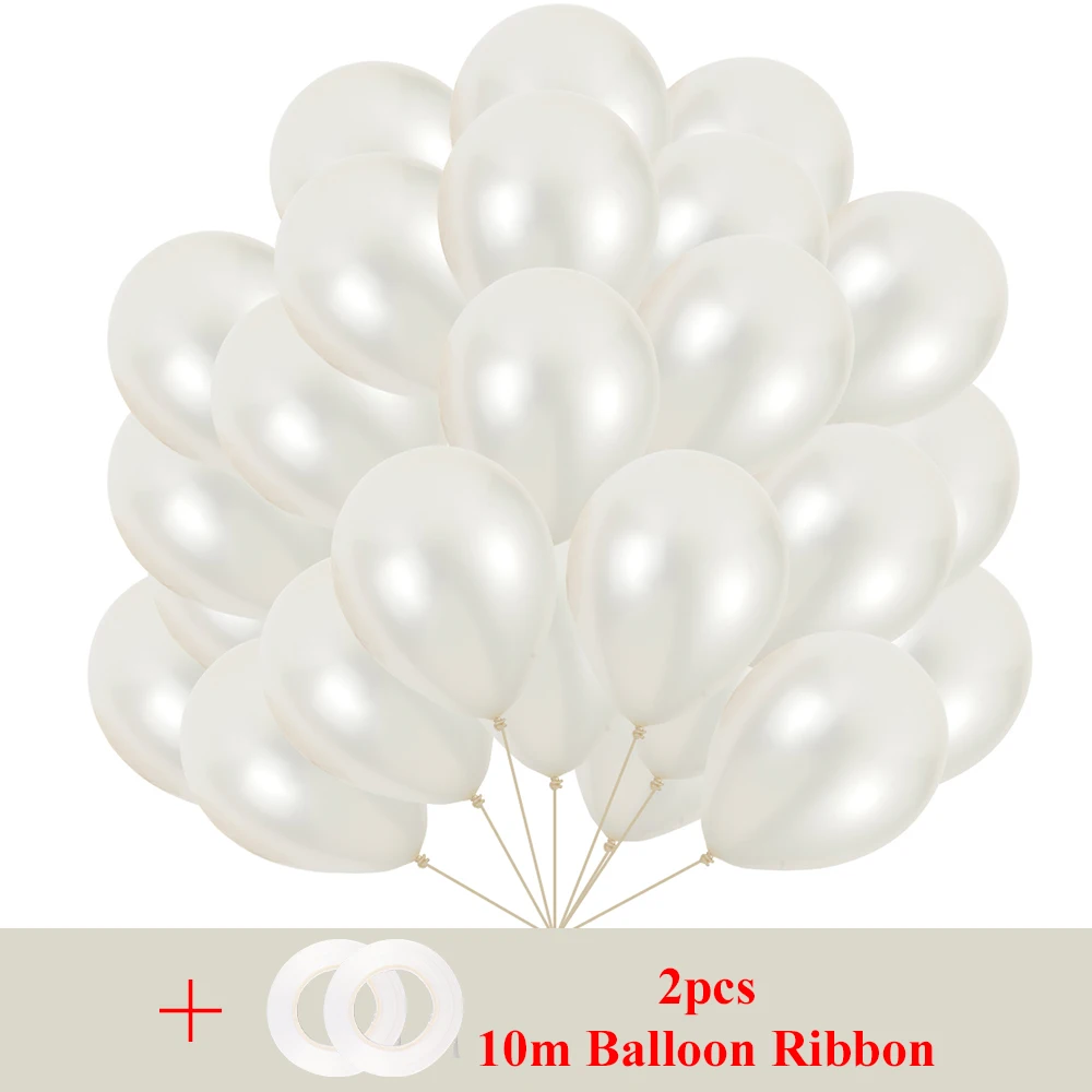 thumbnail image 1 of Globo de látex blanco perlado de 5, 10 y 12 pulgadas, juego de guirnaldas para decoración de bodas, cumpleaños, fiestas, baby showers, regalos., 1 of 5