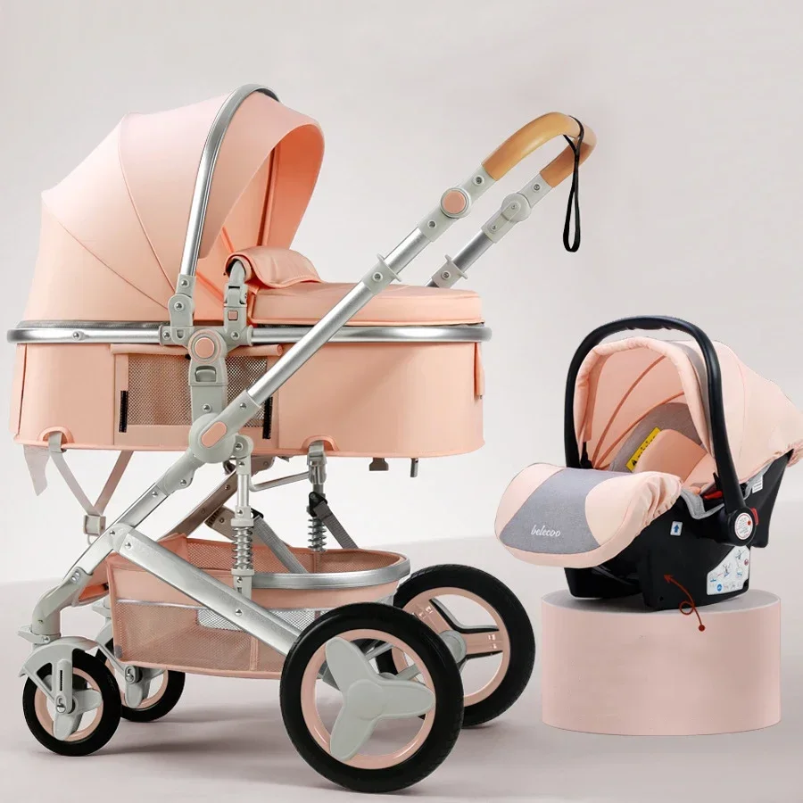 Baby Stroller 3 in 1 With Car Seat High Landscape Stroller Luxury Infant Set Newborn Baby Car Seat Trolley Pushchair baby stroller