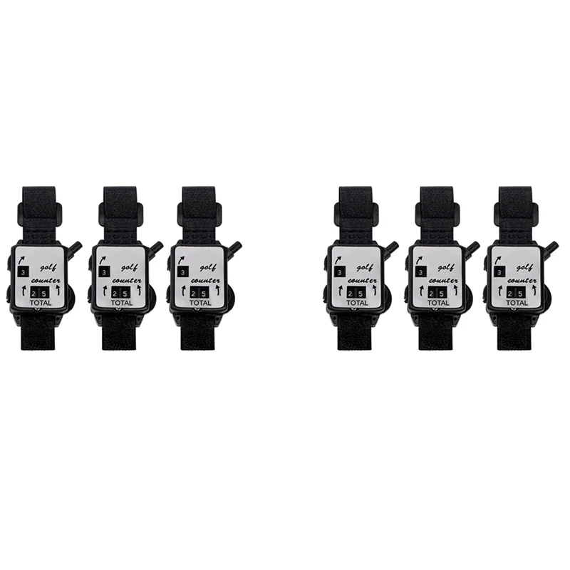 

6 Pcs Golf Score Counter, Mini Golf Stroke Counter Watch With One Touch Reset Golf Count Scorer Scoring Keeper
