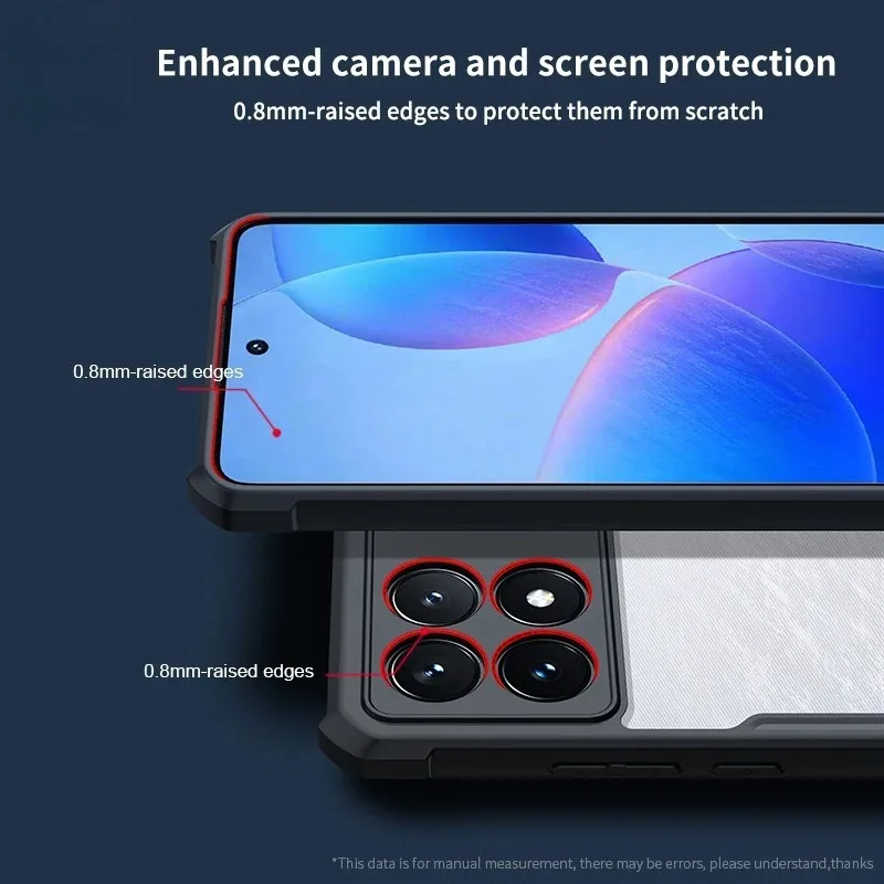 Luxury Transparent Armor Design Phone Case with Magnetic Anti-drop Cover