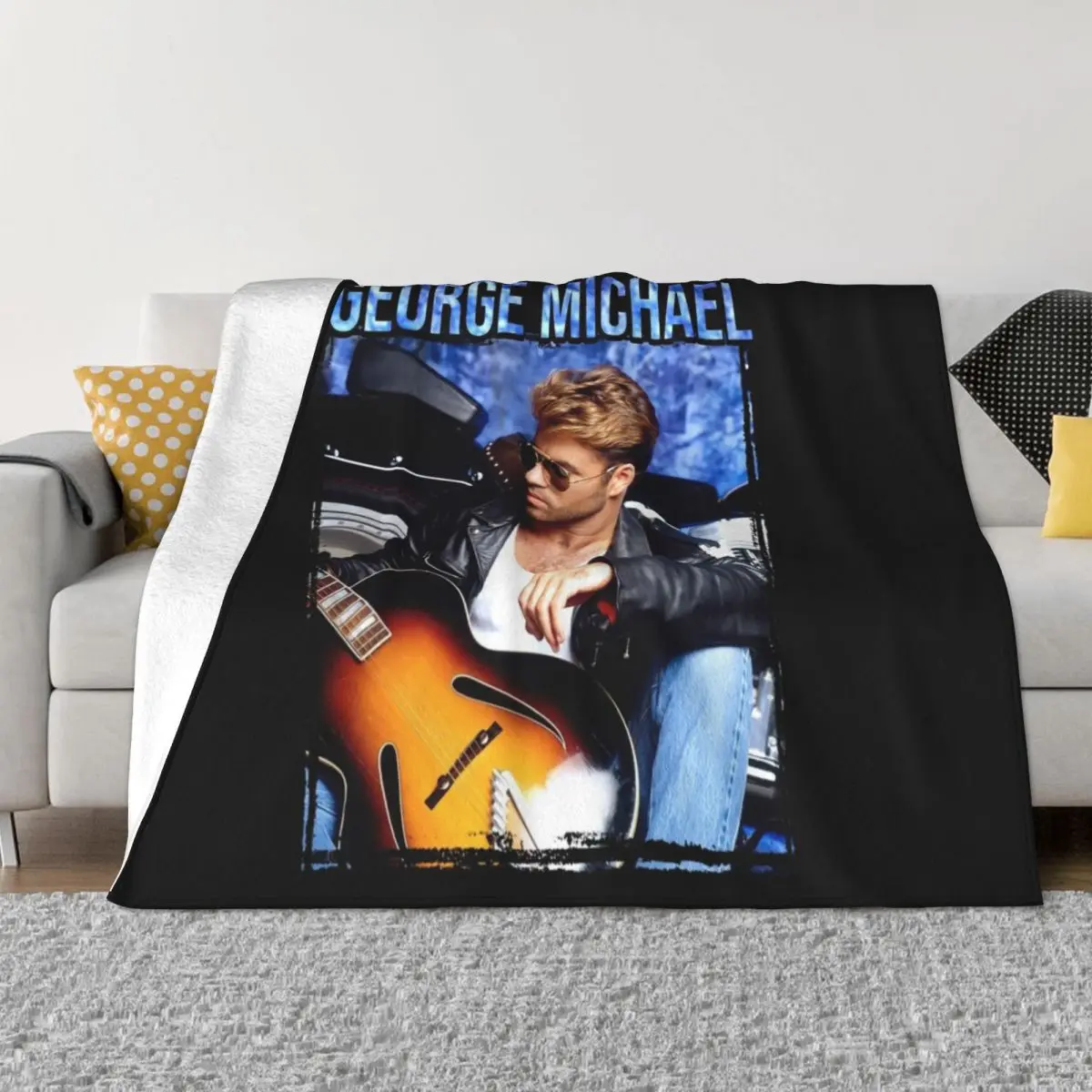 

George Live Portrait Throw Blanket Plush Cute Plaid Loose Blankets