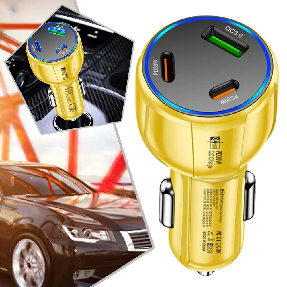 

Car Charger Dual Pd Type C 30w Quick Charger Usb A Fast Charging 12v-24v Cigar Lighter Charge For Mobile Cell Phone L1l5